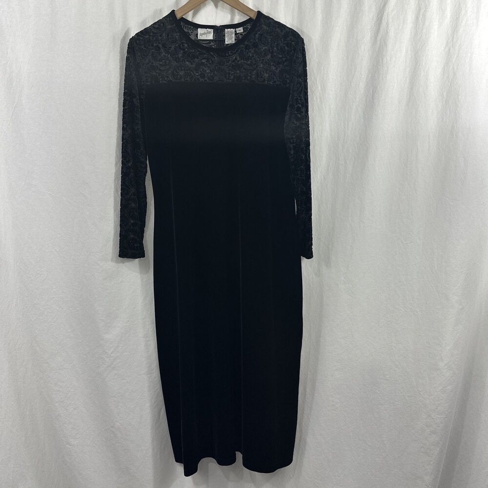 Jacqueline Ferrar Velvet Burnout Paisley Maxi Dress Sheer Womens Size 12